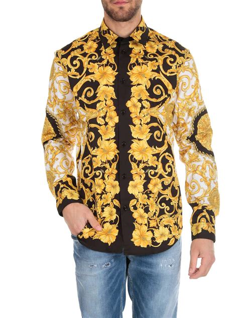 versace gold mens shirt|Versace long sleeve t shirt.